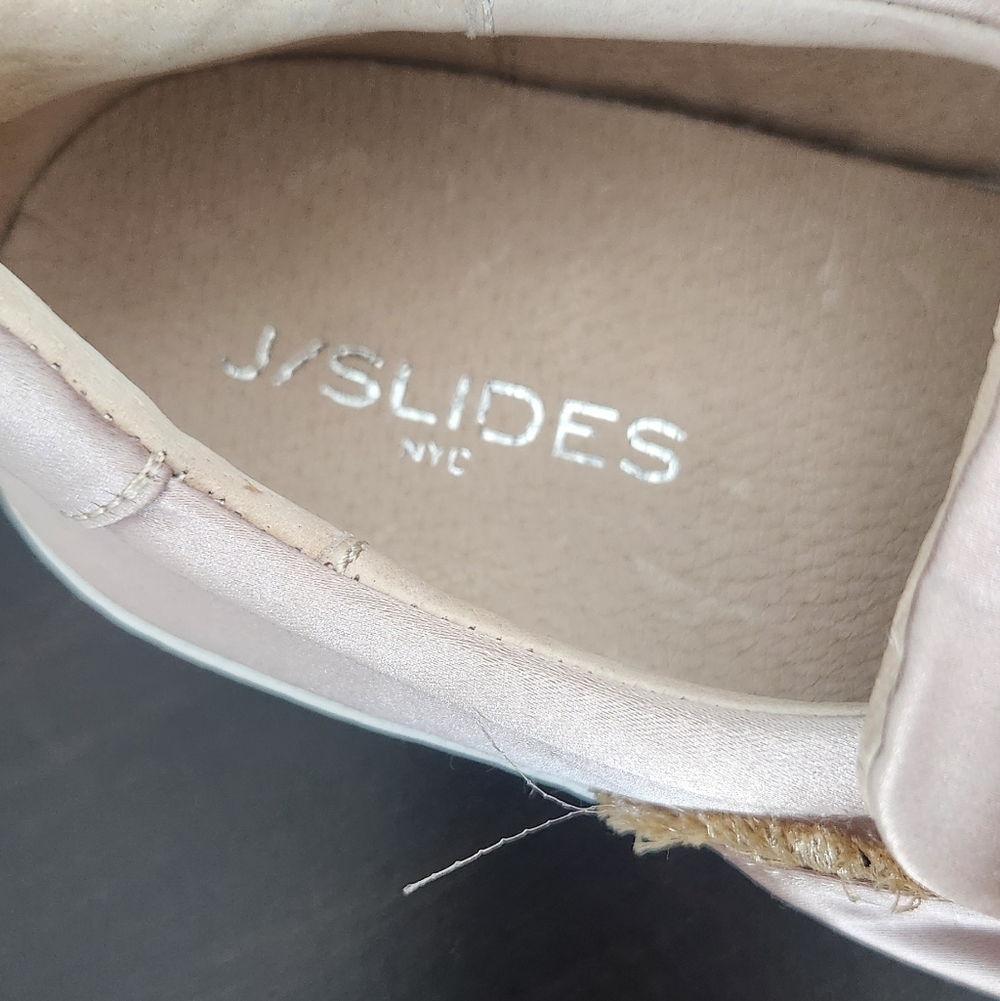 J/SLIDES Pink Satin Sneakers with Crystal Embellishments - Picture 2 of 5